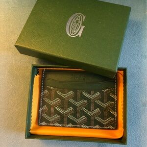 Green Goyard Saint-Sulpice Card Wallet